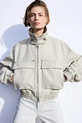 Veste matelassée en toile - Beige — photo 1