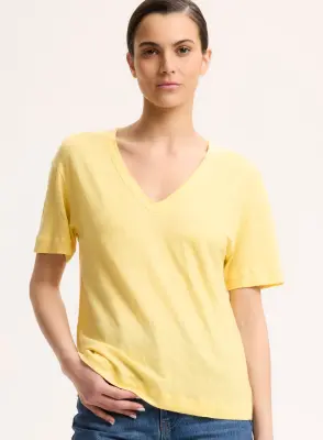 T-shirt en lin et élasthanne