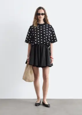 T-shirt en coton - Noir/Blanc — photo 1