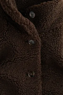 Veste en tissu Teddy bear - Marron foncé — photo 3