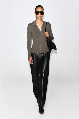 CHEMISE EN LAINE MÉRINOS SANS COUTURES - BRUN CLAIR CHINÉ — photo 2