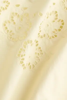 Top en coton avec broderie anglaise - Jaune clair — photo 4