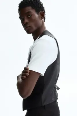 Gilet de costume Slim Fit - Noir — photo 4