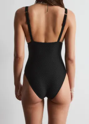Maillot de bain texturé - Noir — photo 4