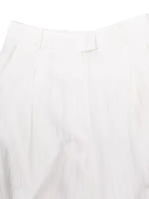 Pantalon taille haute évasé en cotton blanc à rayures Prix boutique 600€ Taille XS — photo 5