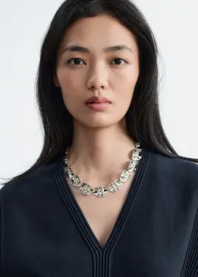 Robe midi en coton et laine - Bleu foncé — photo 3