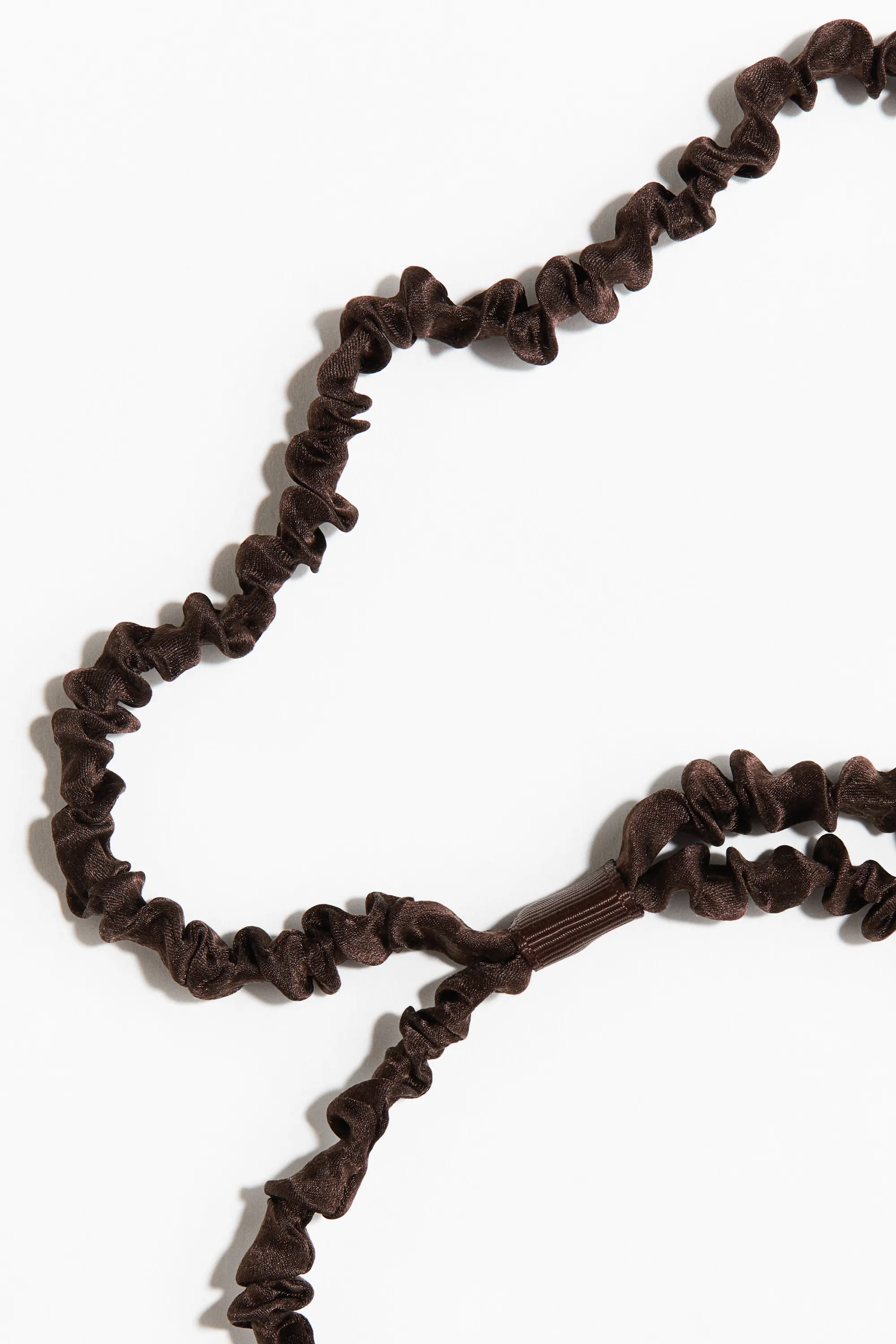Bandeau double en soie - Marron foncé