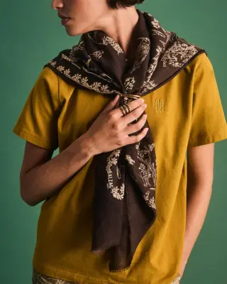 Foulard Noam toile de jeu marron — photo 4