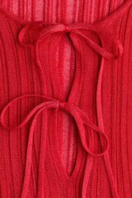 Robe de plage en maille côtelée - Rouge — photo 5