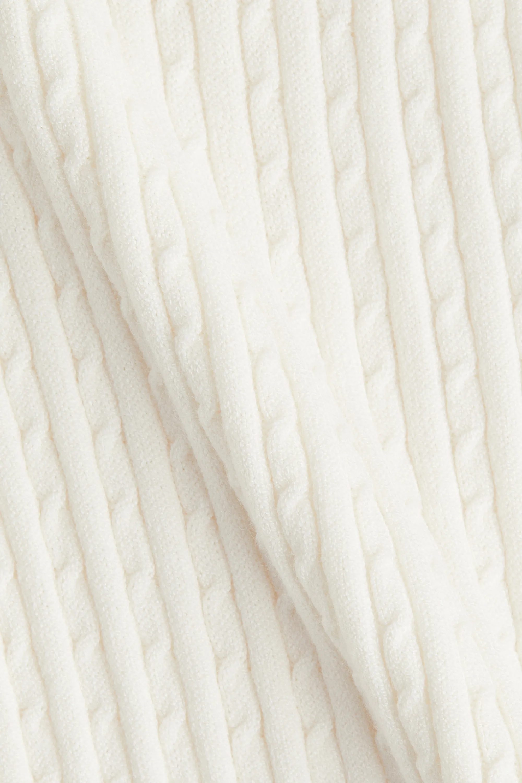 Pantalon en maille torsadée - Crème