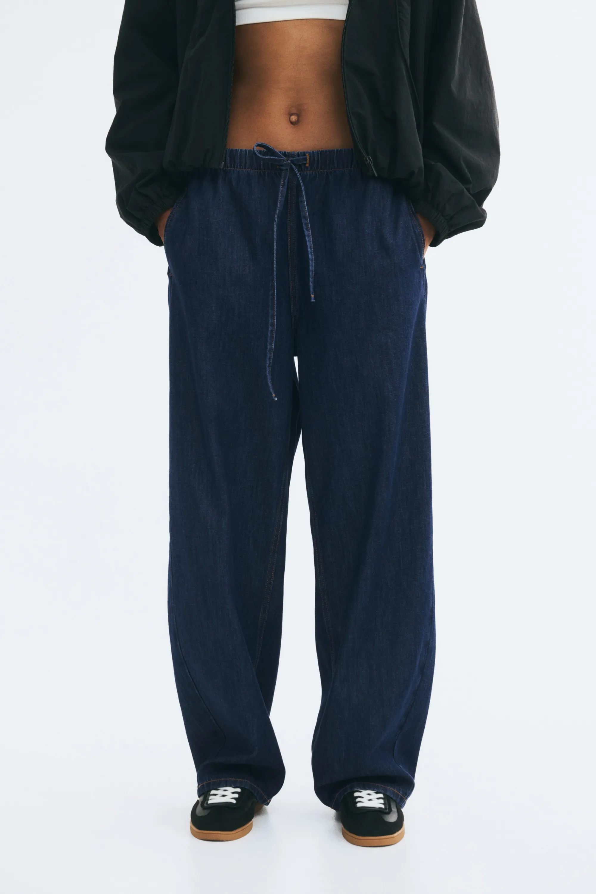 Pantalon barrel - Bleu denim foncé