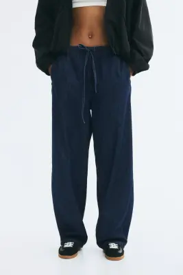 Pantalon barrel - Bleu denim foncé — photo 1