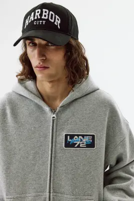 Veste à capuche zippée Oversized Fit - Gris chiné/Lane 72 — photo 2