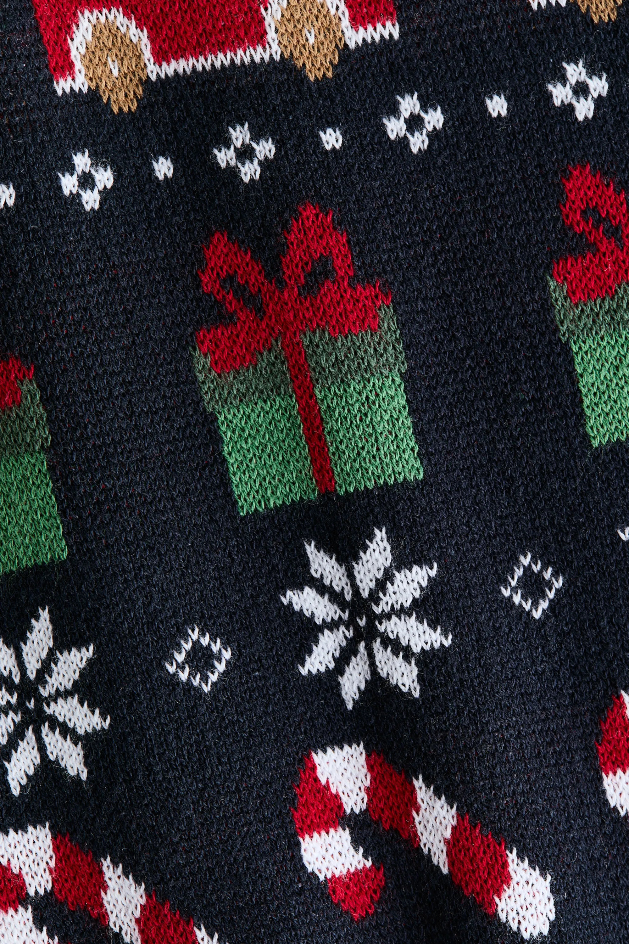 Pull en maille jacquard - Bleu marine/Noël