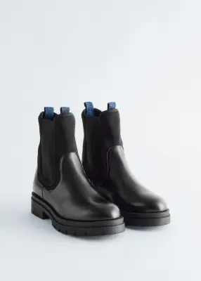 Bottines en cuir - Noir — photo 1
