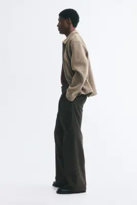 Pantalon chic Loose Fit - Marron/rayé — photo 3