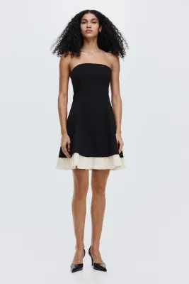 Robe bandeau plissée - Noir — photo 2