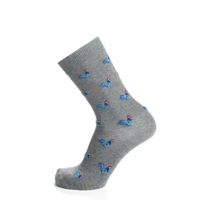 Chaussettes "coqs" gris clair — photo 2