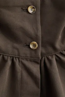 Veste à manches ballon avec col entonnoir - Taupe foncé — photo 4