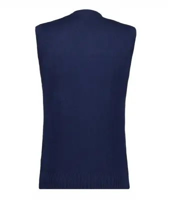 RAGMAN GILET COTON CASHMERE SANS MANCHES Marine — photo 3