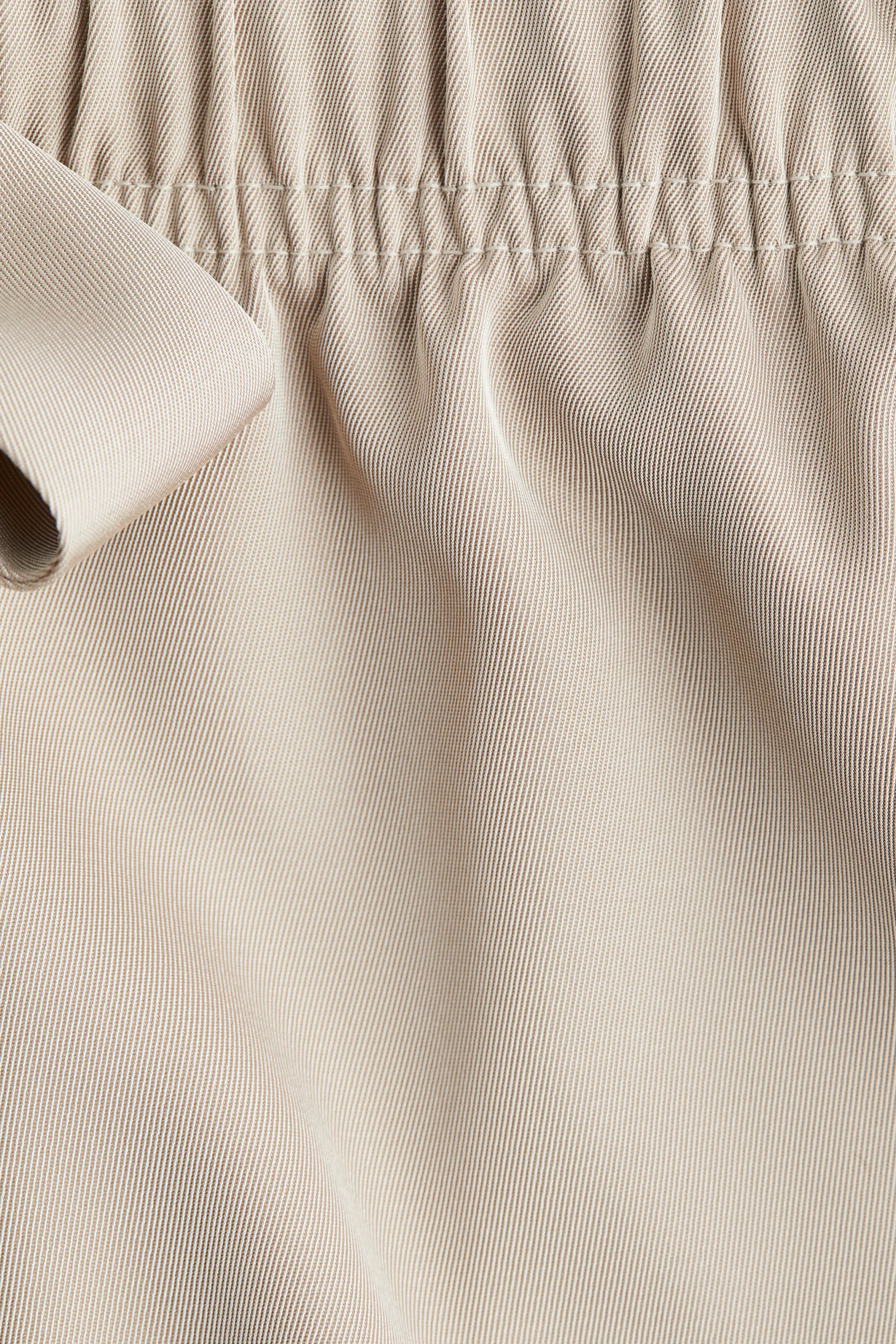 Short en twill avec cordon de serrage - Beige