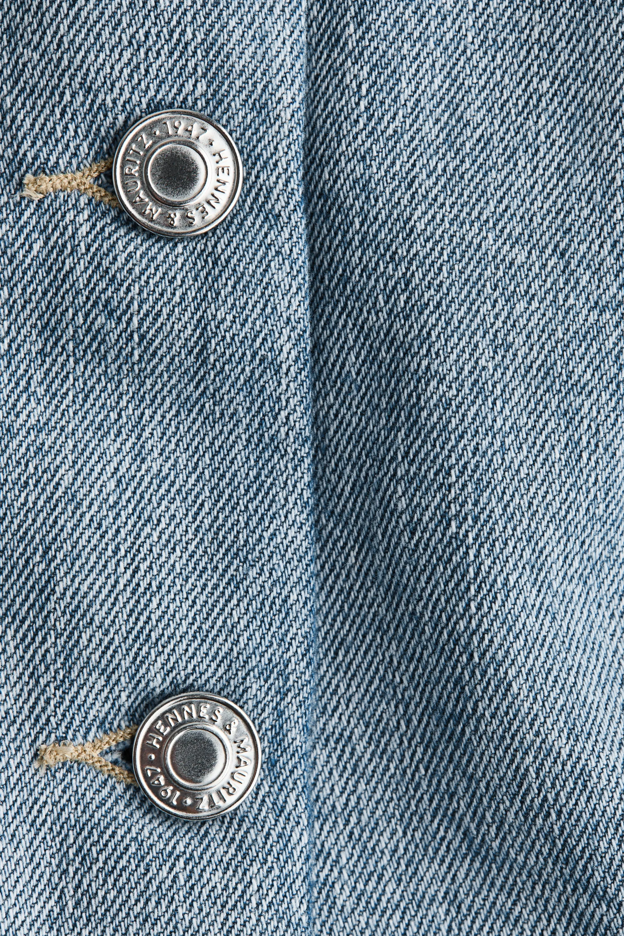 Gilet sans manches en denim avec basque - Bleu denim