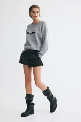 Pull avec application - Gris clair chiné/Le Studio — photo 1