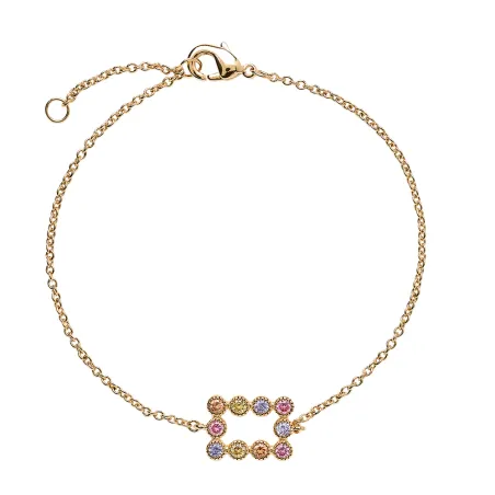 Bracelet Plaqué or - Oxyde de Zirconium rose violet jaune Go Mademoiselle 605609