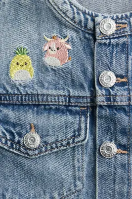 Veste en denim avec motifs brodés - Bleu denim/Squishmallows — photo 2