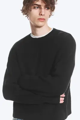 Pull décontracté en coton - Noir — photo 2