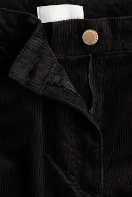 Pantalon en velours de coton côtelé - Noir — photo 5