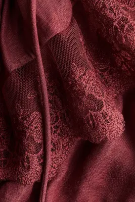 Blouse péplum volantée - Rouge rouille — photo 4