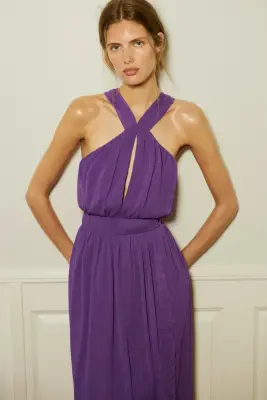 Robe à effet drapé - Violet — photo 1