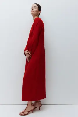 MAMA Robe à effet drapé - Rouge — photo 2