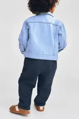 Pantalon en lin mélangé - Bleu marine — photo 1