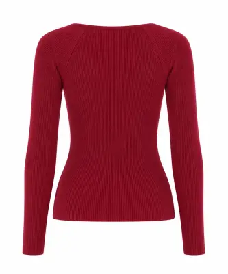 Dylan Knit Top - Red — photo 5