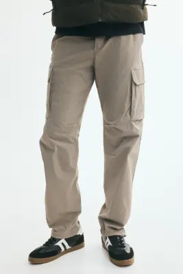 Pantalon cargo Regular Fit - Taupe — photo 1