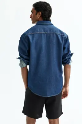 Short Relaxed Fit en lin - Noir — photo 3