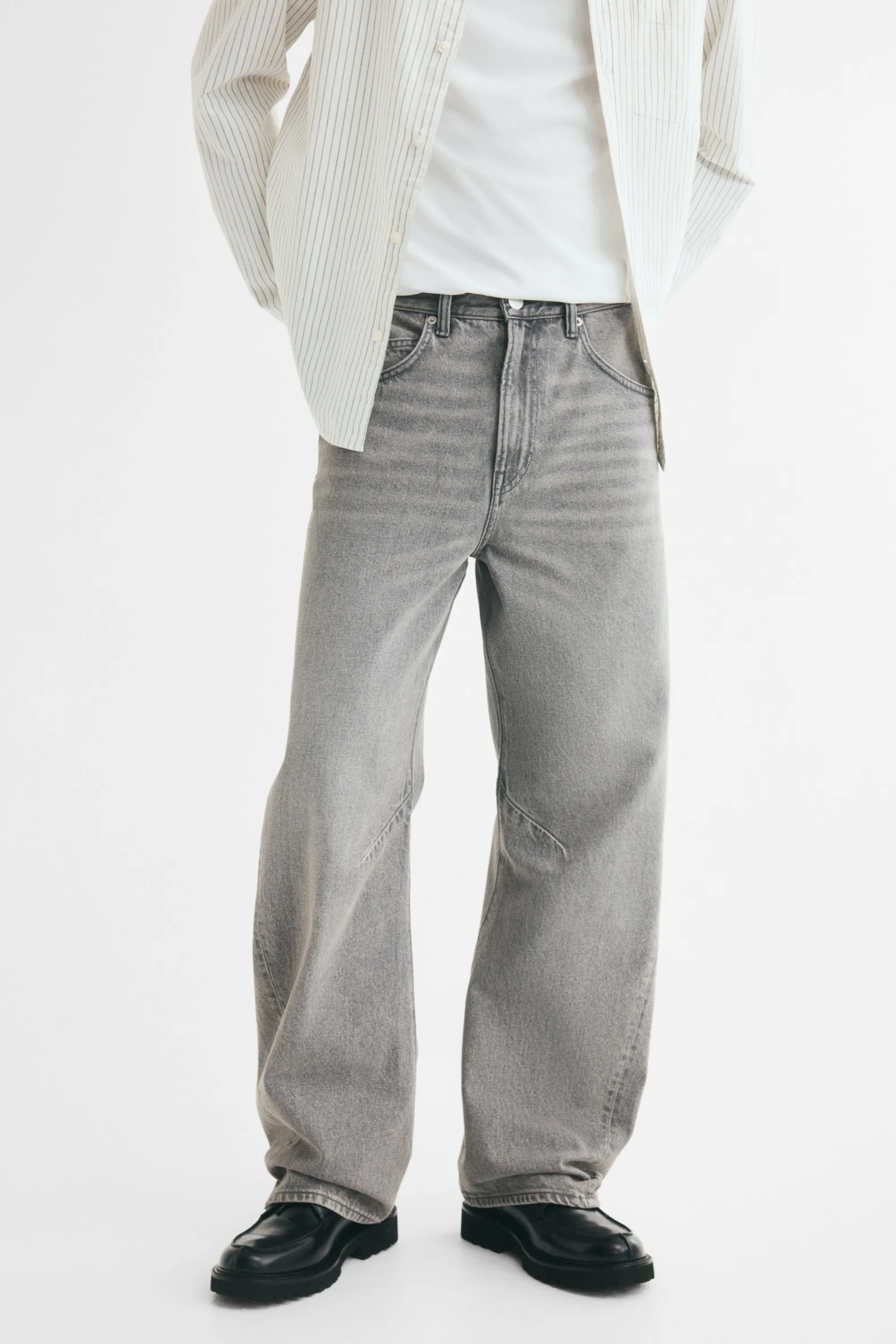 Loose Barrel Jeans - Gris denim