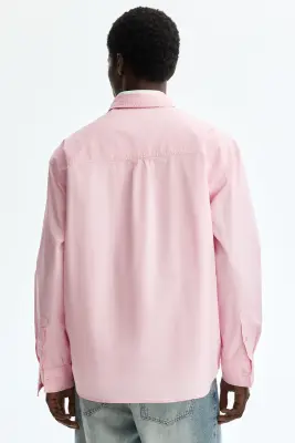 Chemise imprimée Relaxed Fit en popeline de coton - Rose/Sfca — photo 3