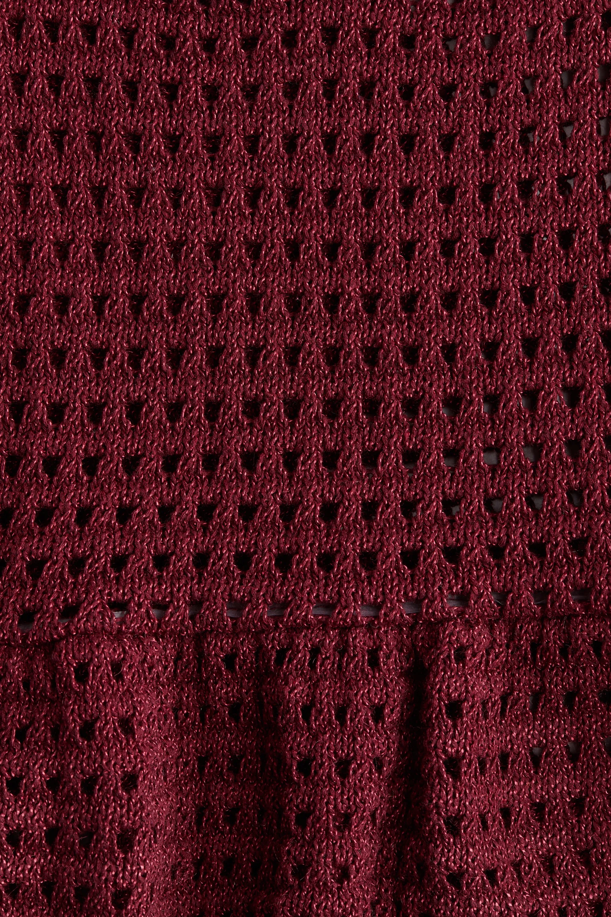 Top façon crochet avec bretelles fines - Bordeaux