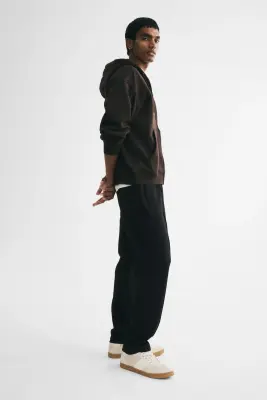 Pantalon jogger Regular Fit en interlock - Noir — photo 3