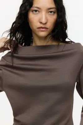 Top asymétrique - Taupe foncé — photo 2