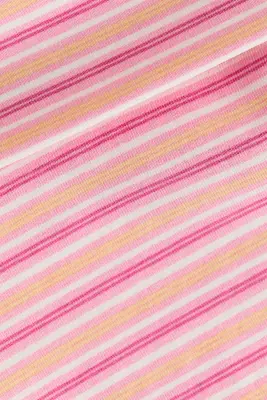 Short moulant en coton avec ceinture repliée - Rose/rayé — photo 4