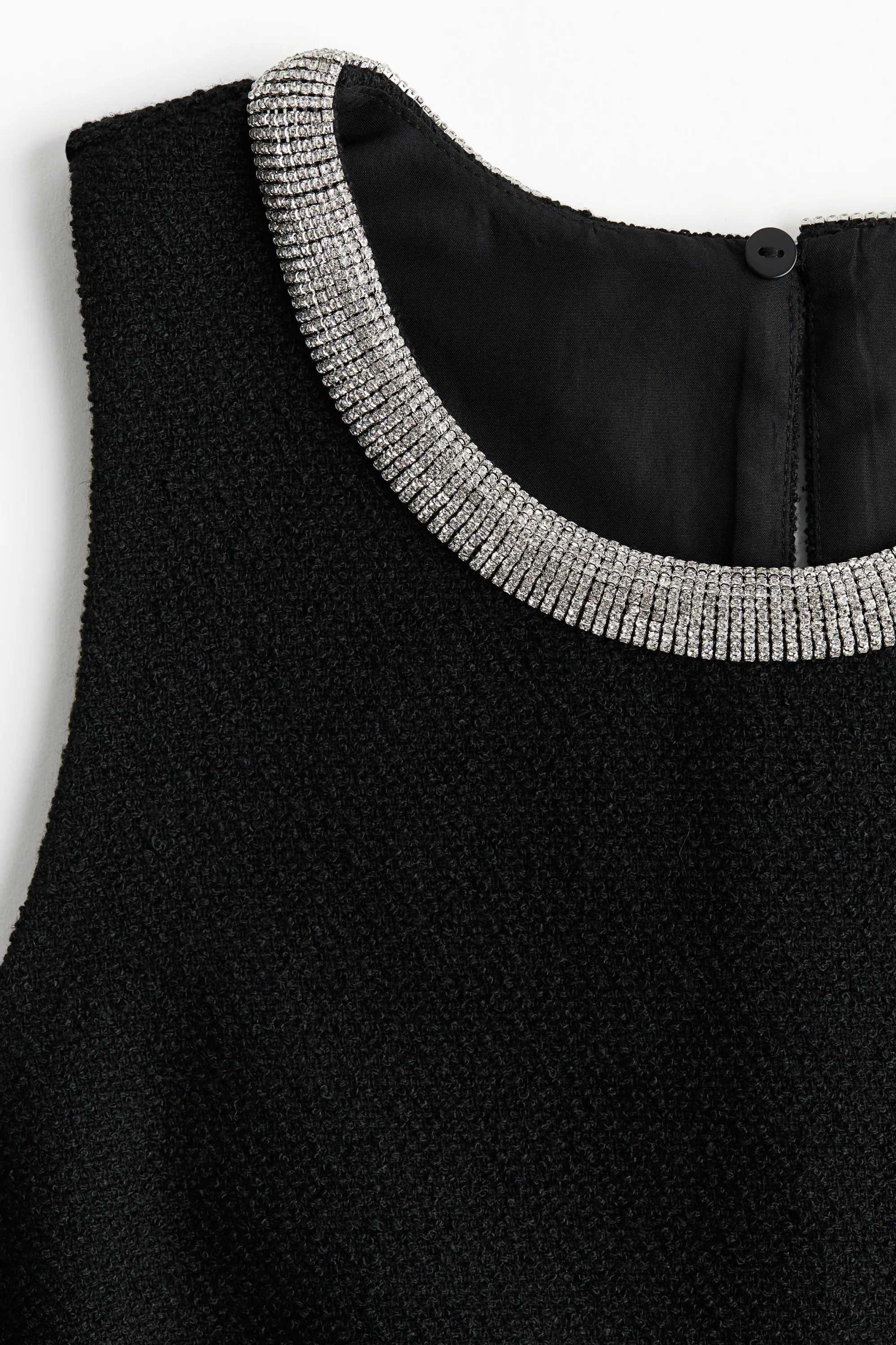 Robe avec bord à strass - Noir