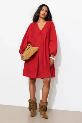 Robe courte brodée Femme — photo 2