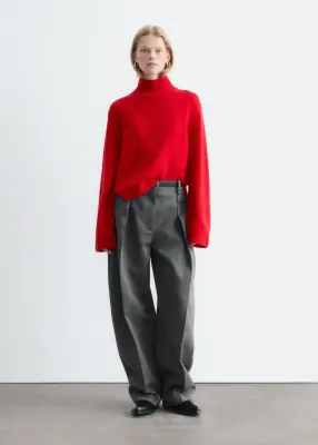 Pull à col montant en laine et cachemire - Rouge — photo 1