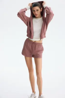 Short en molleton - Rose ancien foncé — photo 1