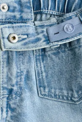 Wide Leg Ankle Jeans - Bleu denim clair — photo 1