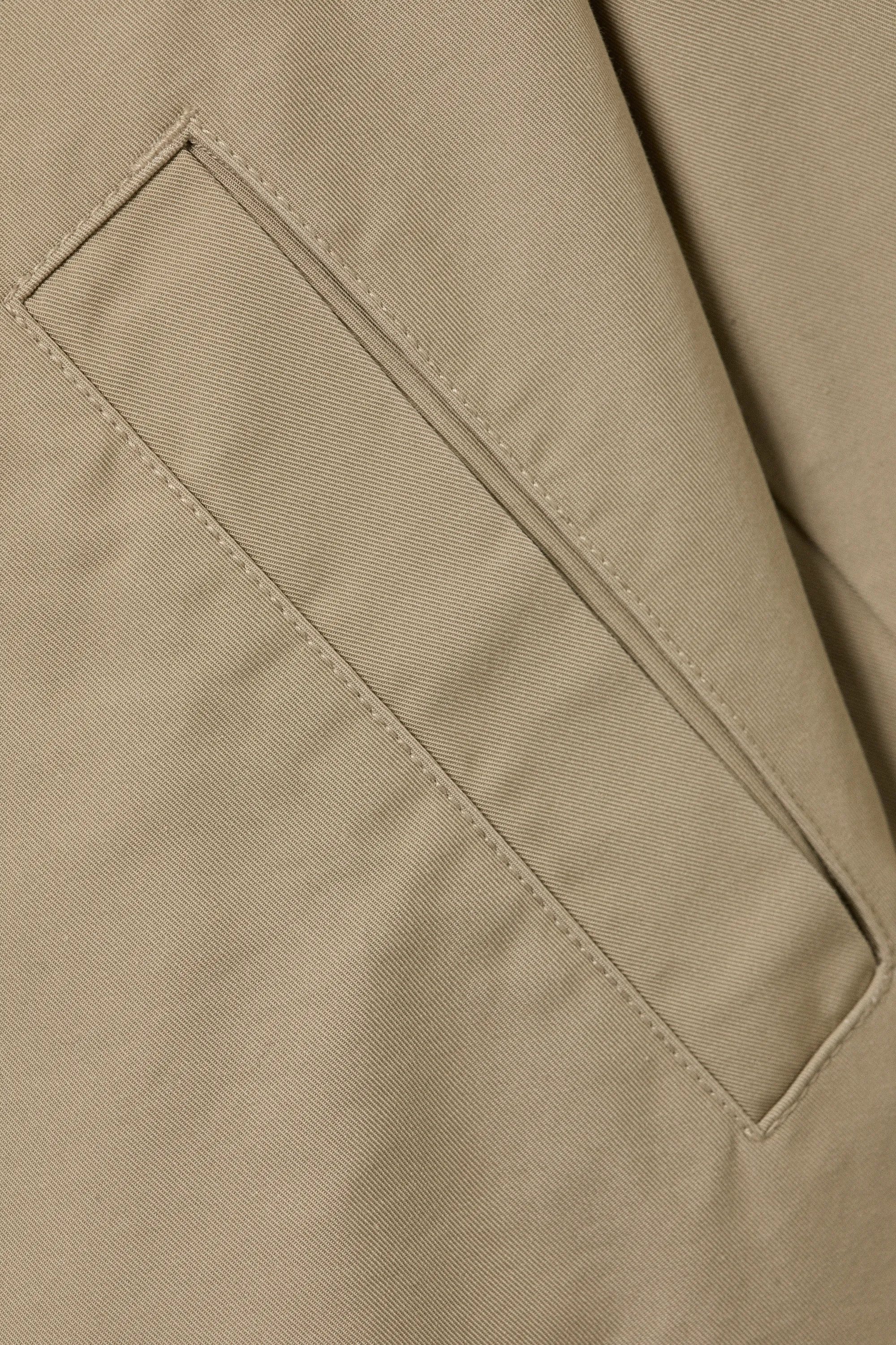 Veste décontractée en coton à col cheminée - Beige
